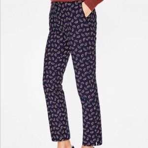 Boden Richmond Pants Navy Blue Rainbow Print 10R